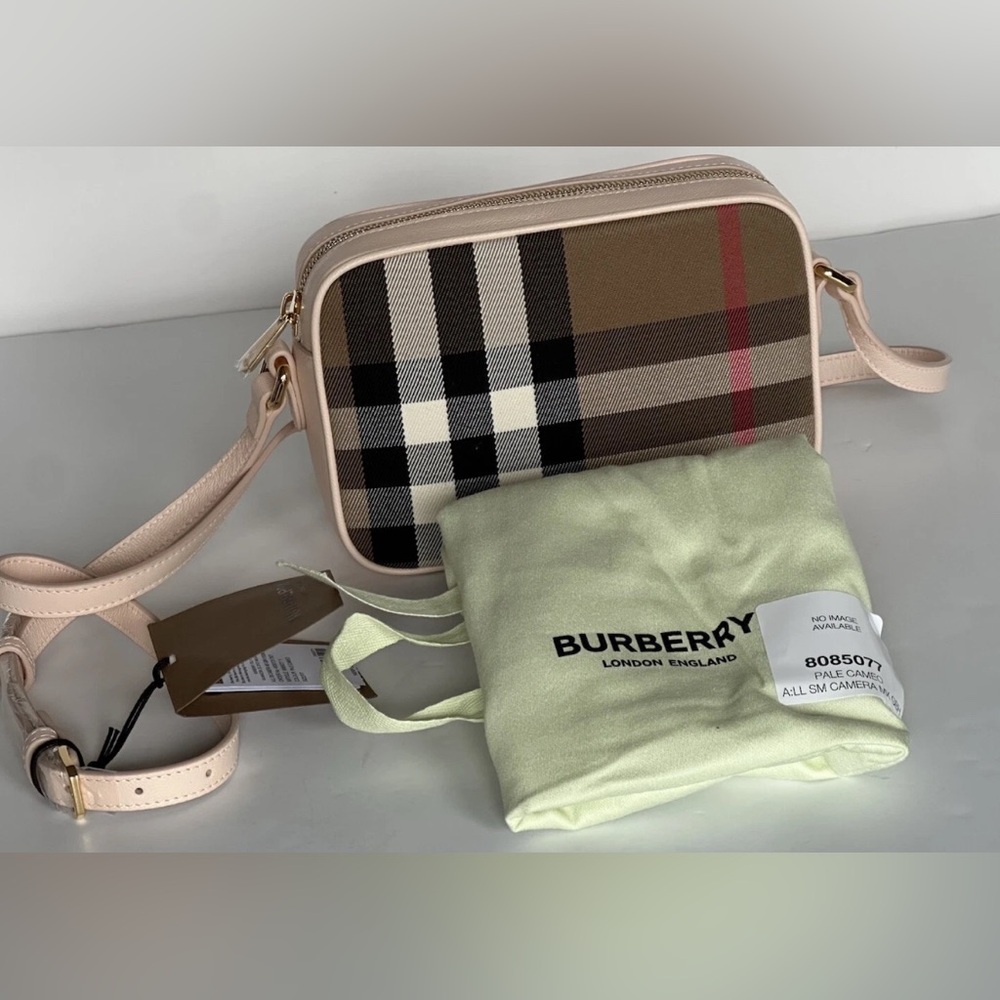 Burberry check camera crossbody bag